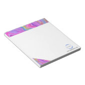 ユニコーンピンクブルーイエロービジネスブランディングメモ帳 ノートパッド (アングル)