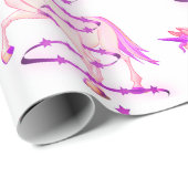 ユニコーンピンクホワイトクリスマスツリーかわいい女の子 ラッピングペーパー (ロールコーナー)