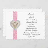 ユニコーンピンクレースバチェロレッテ招待状 招待状 (正面/裏面)