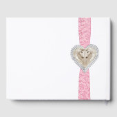 ユニコーンピンクレースリボン結婚のゲストブック ゲストブック (裏面)