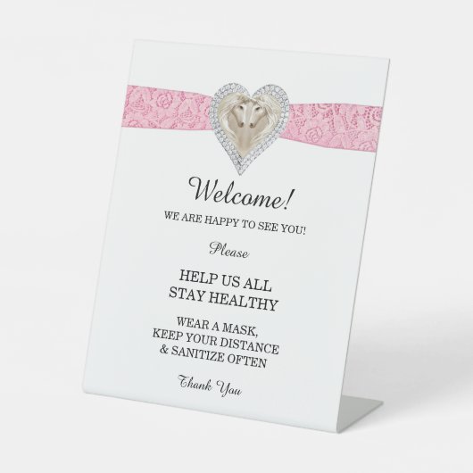 ユニコーンピンクレース結婚の安全性 台座サイン (正面)