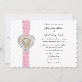 ユニコーンピンクレース結婚式招待状 招待状