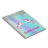 ユニコーンピンク紫ホログラフィック新学期 ノートブック (右側)