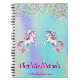 ユニコーンピンク紫ホログラフィック新学期 ノートブック