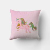 ユニコーンピンク金ゴールドガーリースポット クッション (裏面)