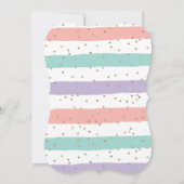 ユニコーンピンク金ゴールドグリッター誕生日 招待状 (裏面)