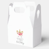 ユニコーンピンク金ゴールド誕生日パーティー フェイバーボックス (オープン)