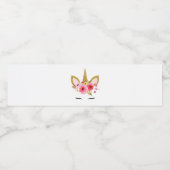 ユニコーンピンク金ゴールド誕生日パーティー ペットボトルラベル (シングルラベル)