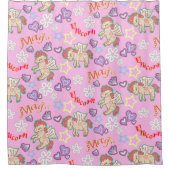 ユニコーンピンク シャワーカーテン (正面)