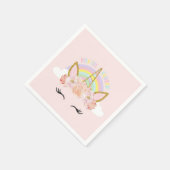 ユニコーンピンク&金ゴールドパーティーナプキン スタンダードカクテルナプキン (角)