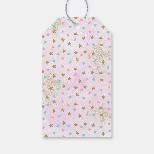 ユニコーンピンク&金ゴールド誕生日ありがとう ギフトタグ (裏面)