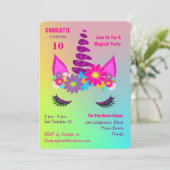 ユニコーンフすごいローリーカガーリーウト誕生日招待状 招待状 (スタンド正面)