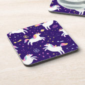 ユニコーンファンクラブパターンかわいい コースター (左側)