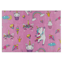 ユニコーンファンクラブパターンピンク カッティングボード