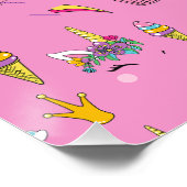 ユニコーンファンクラブパターンピンク ポスター (コーナー)