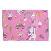 ユニコーンファンクラブパターンピンク 枕カバー (正面左)