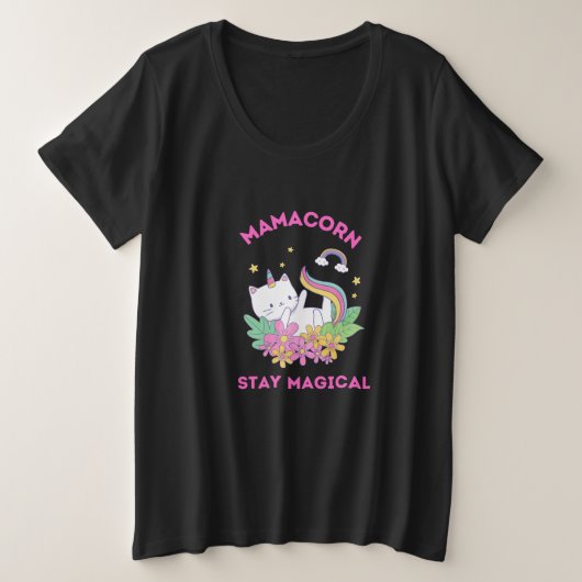ユニコーンファンクラブマジカルTシャツ プラスサイズTシャツ (デザイン正面)