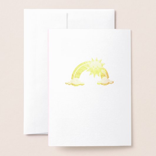 ユニコーンファンシースペシャルガール誕生日金ゴールド 箔カード (裏面封筒付き)