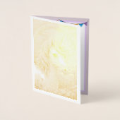 ユニコーンファンシースペシャルガール誕生日金ゴールド 箔カード (正面)