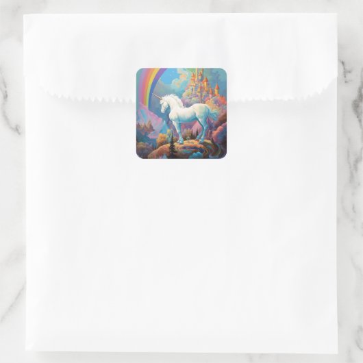 ユニコーンファンタジーアート スクエアシール (バッグ)