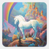 ユニコーンファンタジーアート スクエアシール (正面)