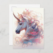 ユニコーンファンタジーアート ポストカード (正面/裏面)