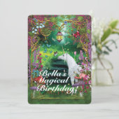 ユニコーンファンタジーウッドランド誕生日パーティー 招待状 (スタンド正面)