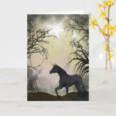 ユニコーンファンタジーグリーティングカード カード (黄色い花)