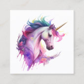 ユニコーンファンタジー水彩 スクエア名刺 (正面)