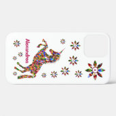 ユニコーンファンタジー花グリッターパーソナライズ Case-Mate iPhoneケース (裏面 (横))