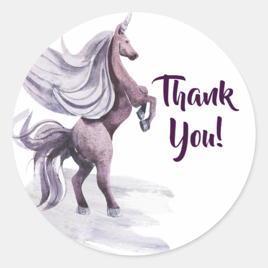 ユニコーンファンタジー |パープルマジカルパーティーありがとう ラウンドシール (正面)