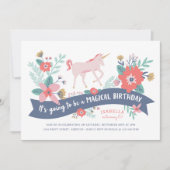 ユニコーンフィールズバースデーパーティー招待状 招待状 (正面)
