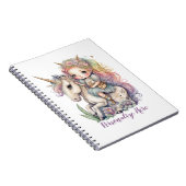 ユニコーンフェアリープリンセスレインボーカラーパーソナライズ ノートブック (右側)