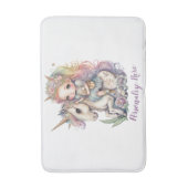 ユニコーンフェアリープリンセスレインボーカラーパーソナライズ バスマット (正面縦)