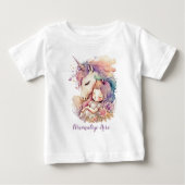 ユニコーンフェアリープリンセスレインボーカラー オーダーメイド ベビーTシャツ (正面)