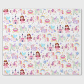 ユニコーンフェアリープリンセス誕生日 ラッピングペーパー (フラット)