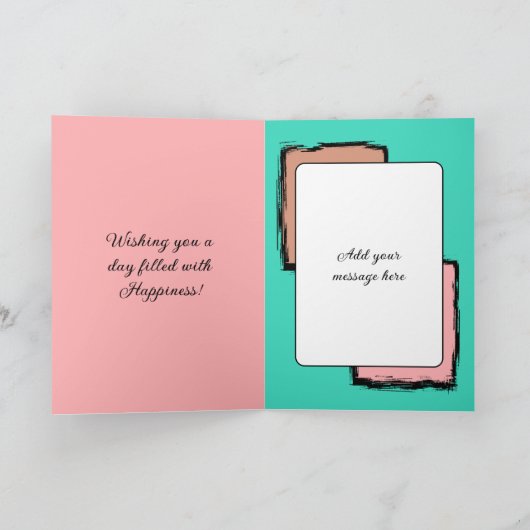 ユニコーンフェイクの色の木の写真を追加16歳の誕生日 カード (内部)