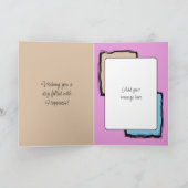 ユニコーンフェイクの色の木の写真を追加40歳の誕生日 カード (内部)