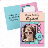 ユニコーンフェイクの色の木材を追加の写真21の誕生日 カード