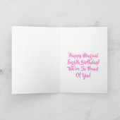 ユニコーンフラミンゴマジカルレインボーガール8誕生日 カード (内部)