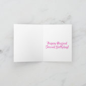 ユニコーンフラミンゴ魔法のレインボーガール2nd誕生日 カード (内部)