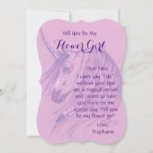 ユニコーンフラワーガール招待状ブラウン先住民馬 招待状 (正面)