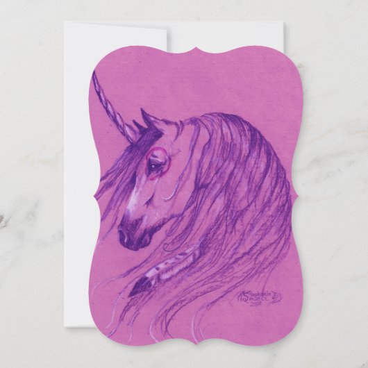 ユニコーンフラワーガール招待状ブラウン先住民馬 招待状 (裏面)