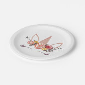 ユニコーンフラワークラウンハッピーバースデーパーティープレート ペーパープレート (アングル)