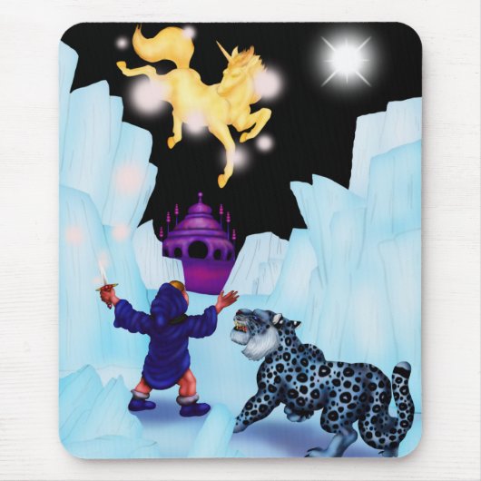 ユニコーンフリーダムディバイナルボーイスノーレオパードファンタジーアン マウスパッド (正面)