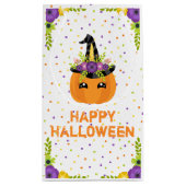 ユニコーンフローラカボチャハッピーハローウィンホワイトスモール スモールペーパーバッグ (裏面)