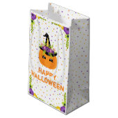ユニコーンフローラカボチャハッピーハローウィンホワイトスモール スモールペーパーバッグ (裏面アングル)