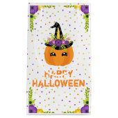 ユニコーンフローラカボチャハッピーハローウィンホワイトスモール スモールペーパーバッグ (正面)