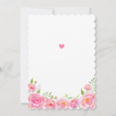 ユニコーンフローラピンクガール赤ちゃんシャワー散水 招待状 (裏面)