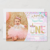 ユニコーンフローラマジカル1回目の誕生日 招待状 (正面)